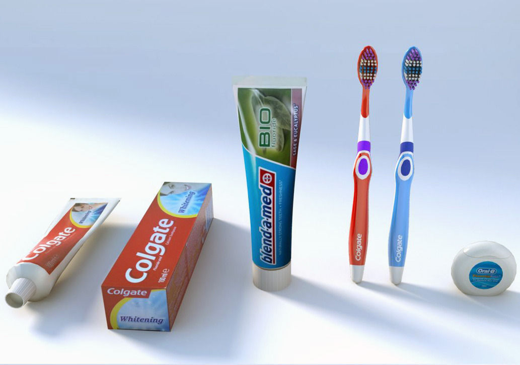 Oral hygiene set 3D model_2