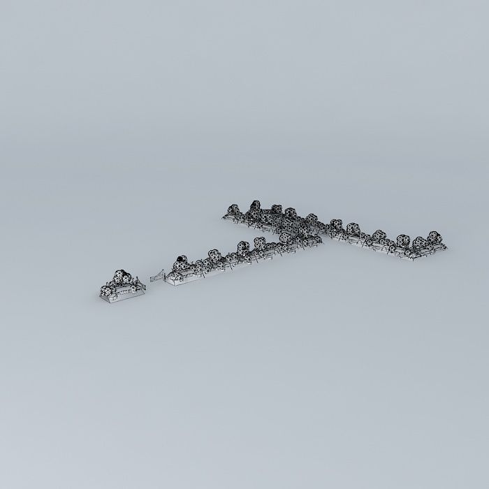Modular Bocage hedgerows 3D model_4