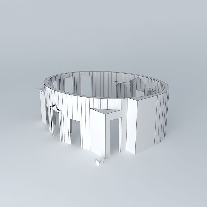 Oval Office Walls Floor and Fireplace Free 3D model_3