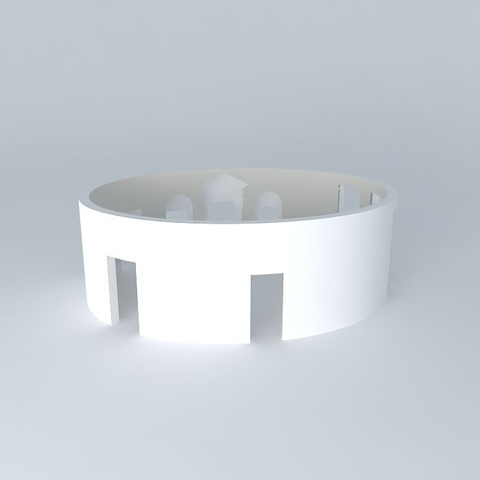 Oval Office Walls Floor and Fireplace Free 3D model_2