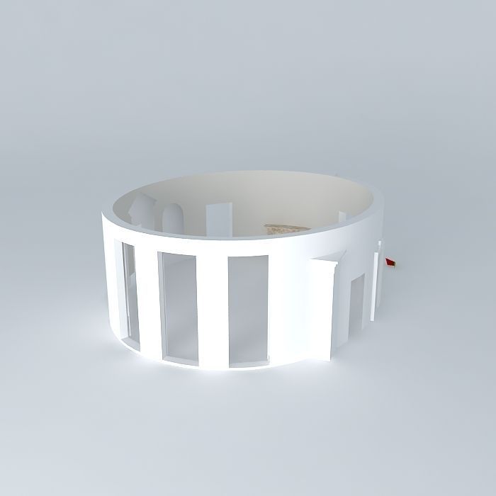 Oval Office Walls Floor and Fireplace Free 3D model_1