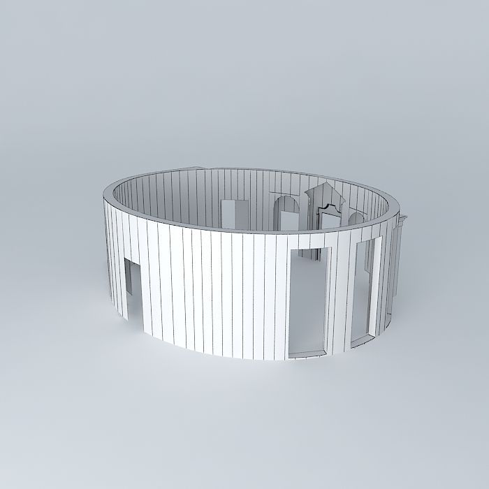 Oval Office Walls Floor and Fireplace Free 3D model_4