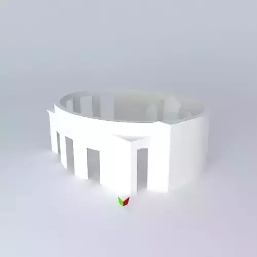 Oval Office Walls Floor and Fireplace Free 3D model