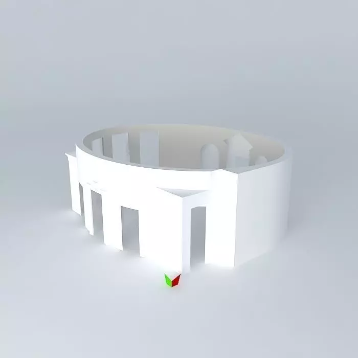 Oval Office Walls Floor and Fireplace Free 3D model_0