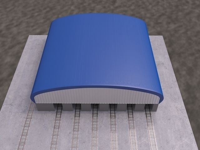 railway workshop 3D model_1