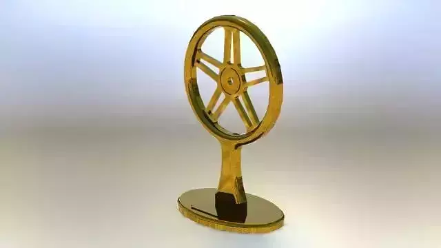 120 dia brass bike wheel trophy