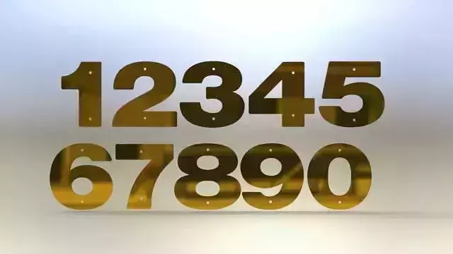 Brass numbers asm Free 3D model
