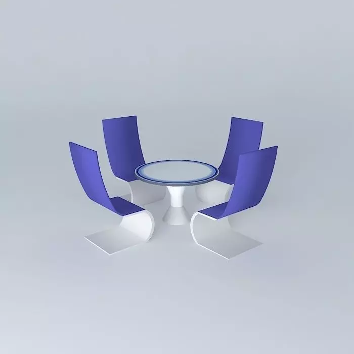 4table four chairs and table Free 3D model