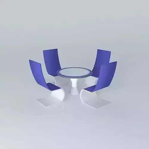 4table four chairs and table Free 3D model