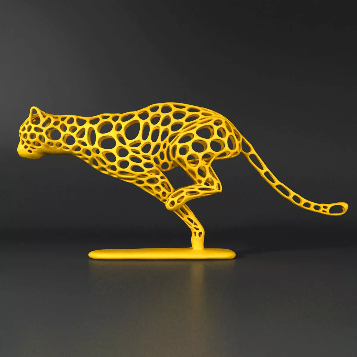 Cheetah Sprinter Wireframe Low-poly 3D model_0