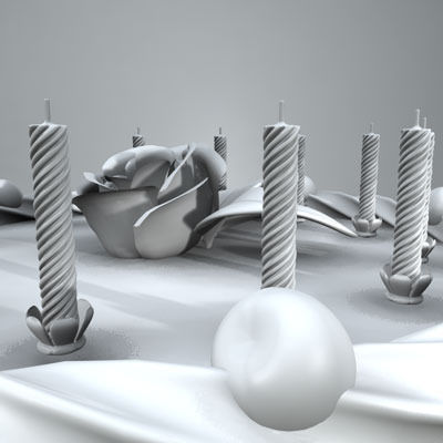 Cake on plate 3D model_3