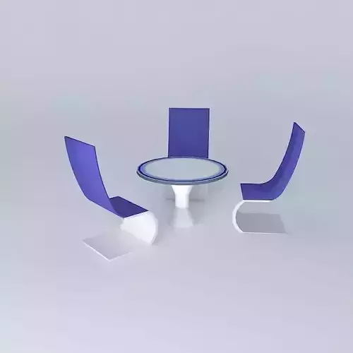 3taable three chairs and table Free 3D model