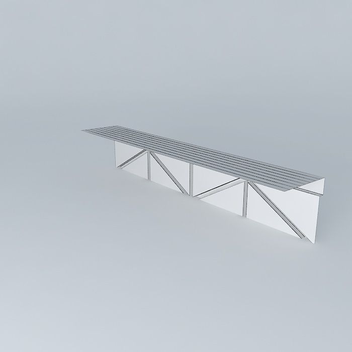tyr bench with stripes Free 3D model_3