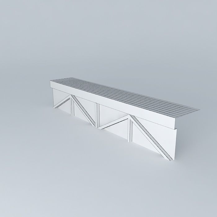 tyr bench with stripes Free 3D model_4