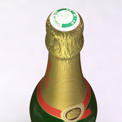 Champagne set bottle of 3D model_2
