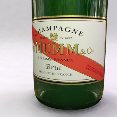 Champagne set bottle of 3D model_6