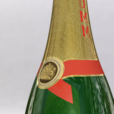 Champagne set bottle of 3D model_3