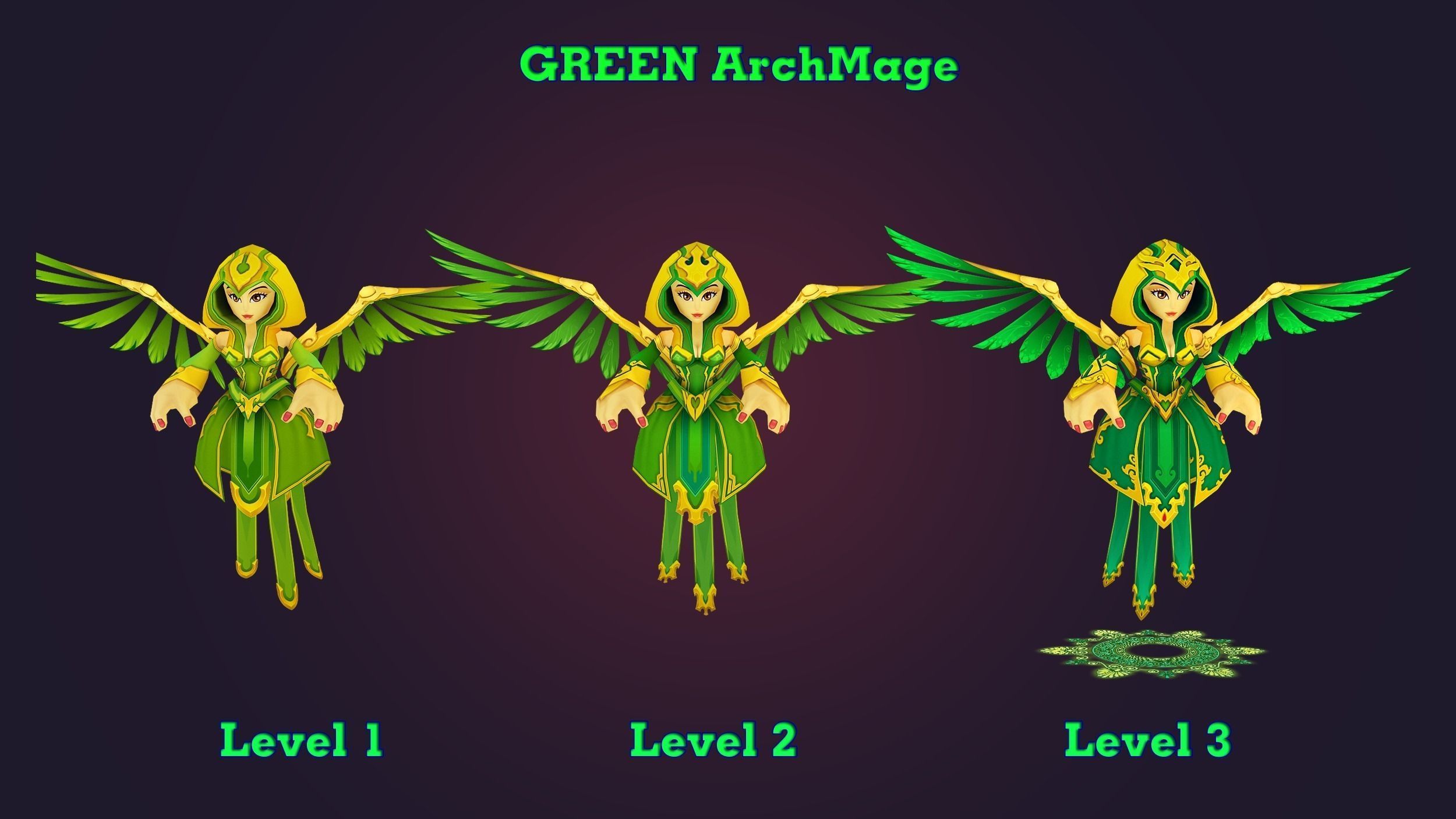 Cartoon Mage Low-poly 3D model_2