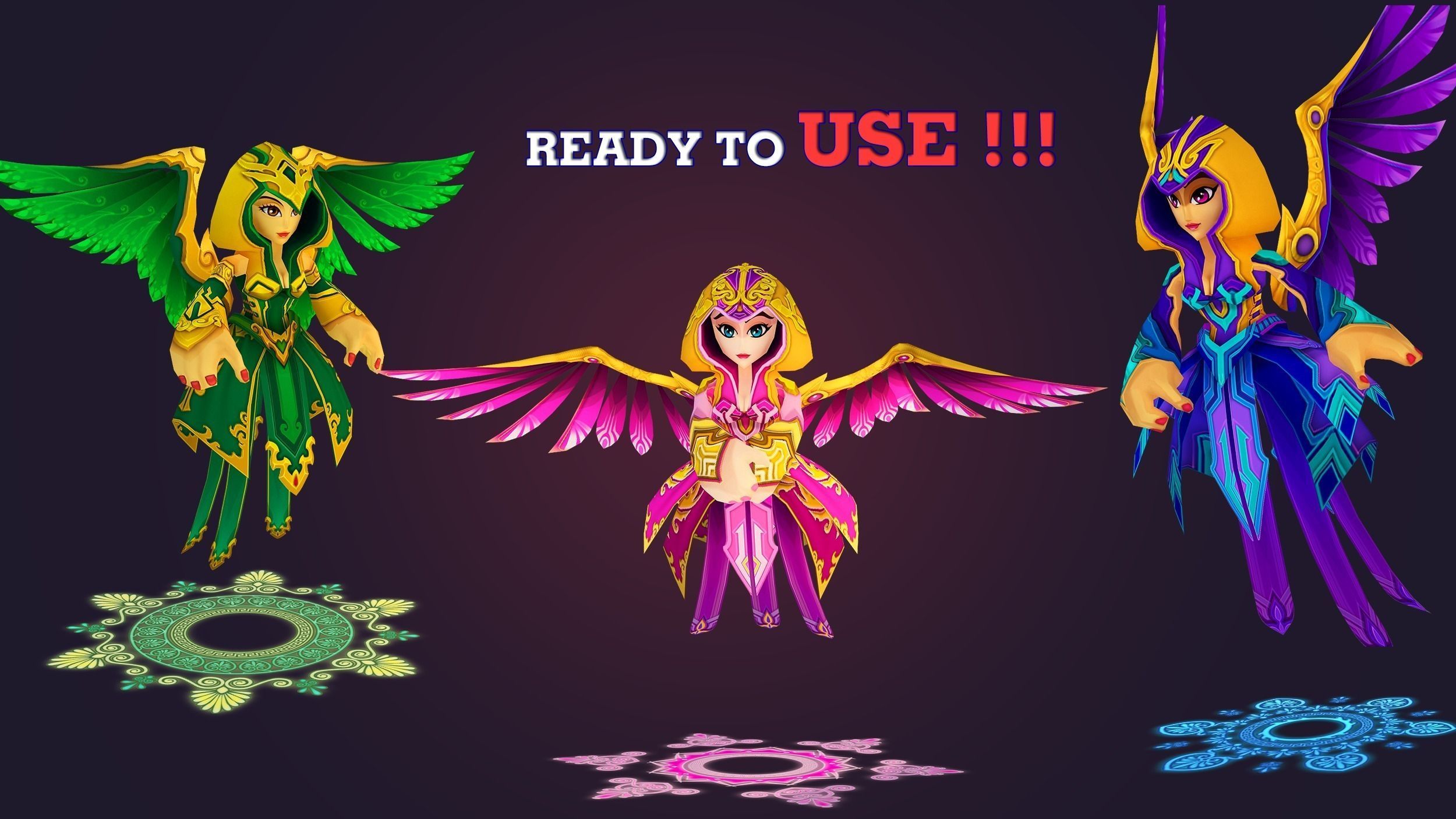 Cartoon Mage Low-poly 3D model_8