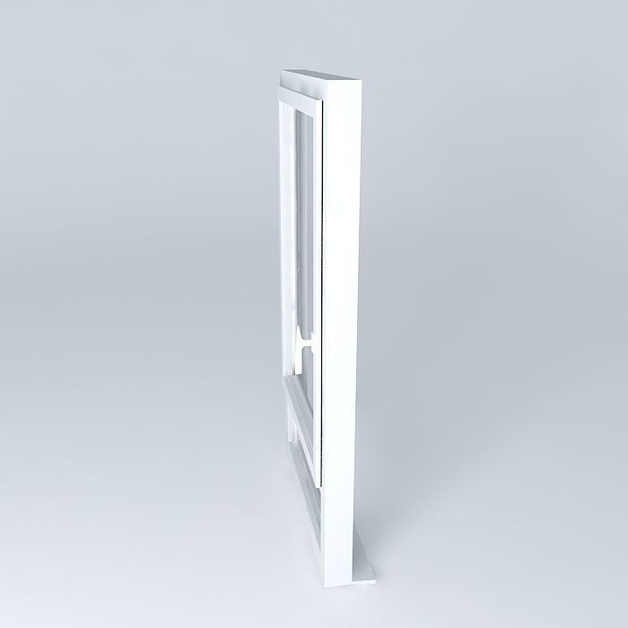 PVC casement window with transom 1 below Free 3D model_2