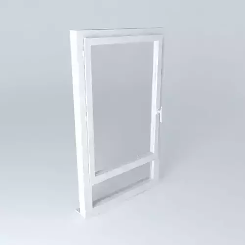PVC casement window with transom 1 below