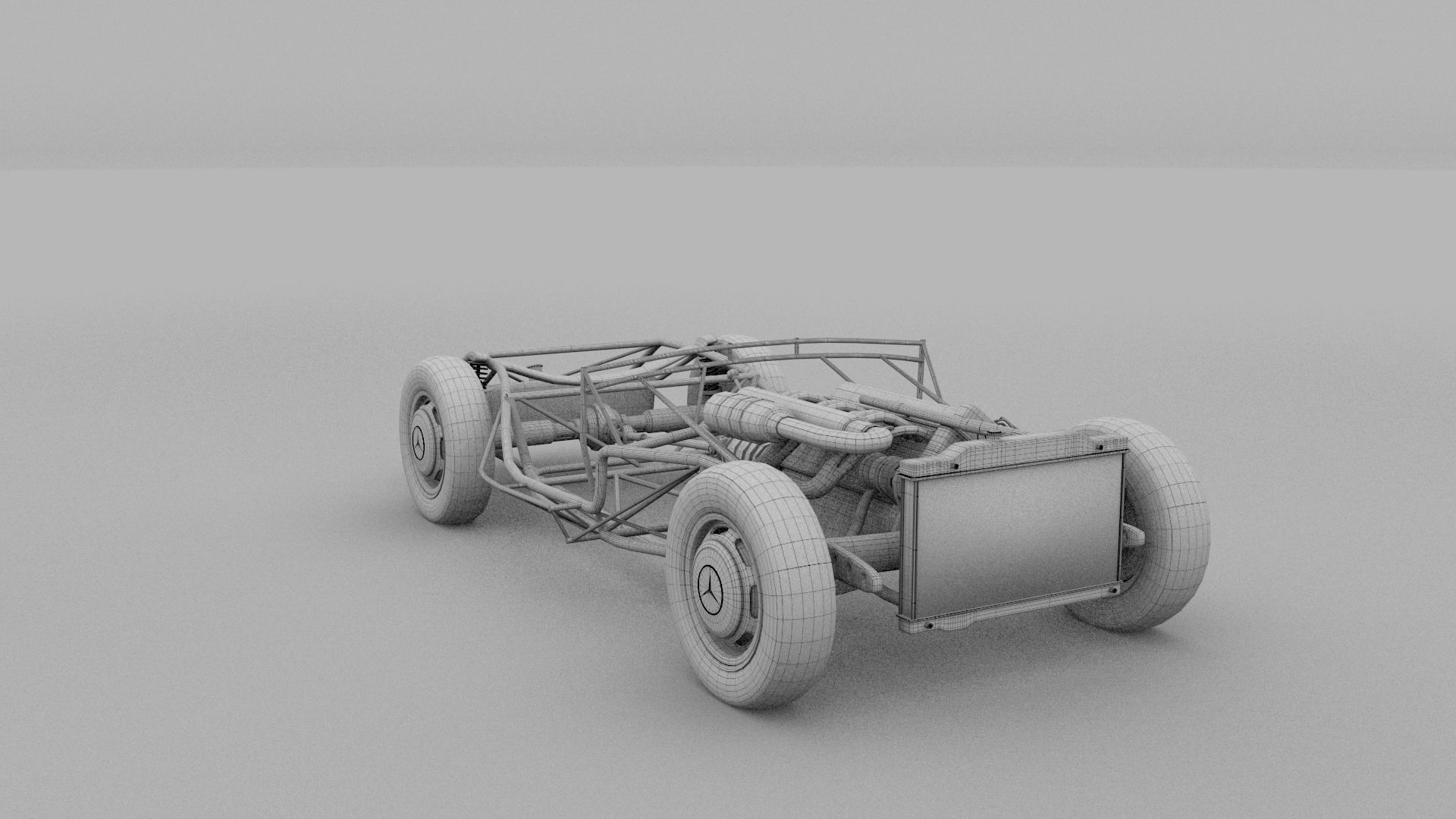 Mercedes 300SL Roadster Chassis 3D model_29