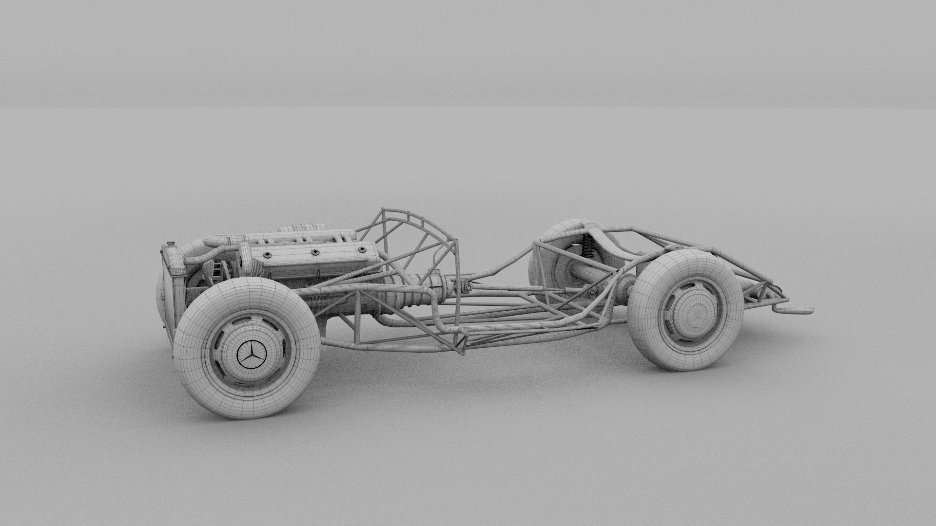 Mercedes 300SL Roadster Chassis 3D model_24