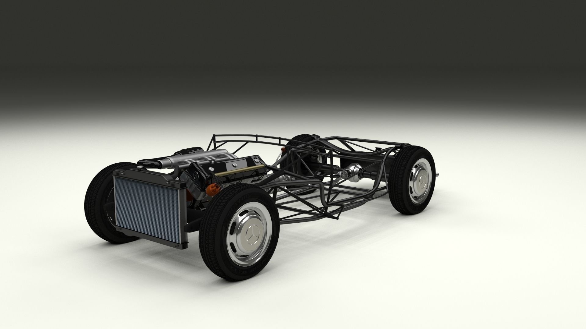 Mercedes 300SL Roadster Chassis 3D model_4