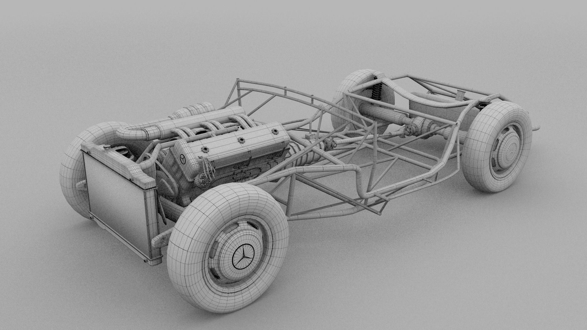 Mercedes 300SL Roadster Chassis 3D model_28