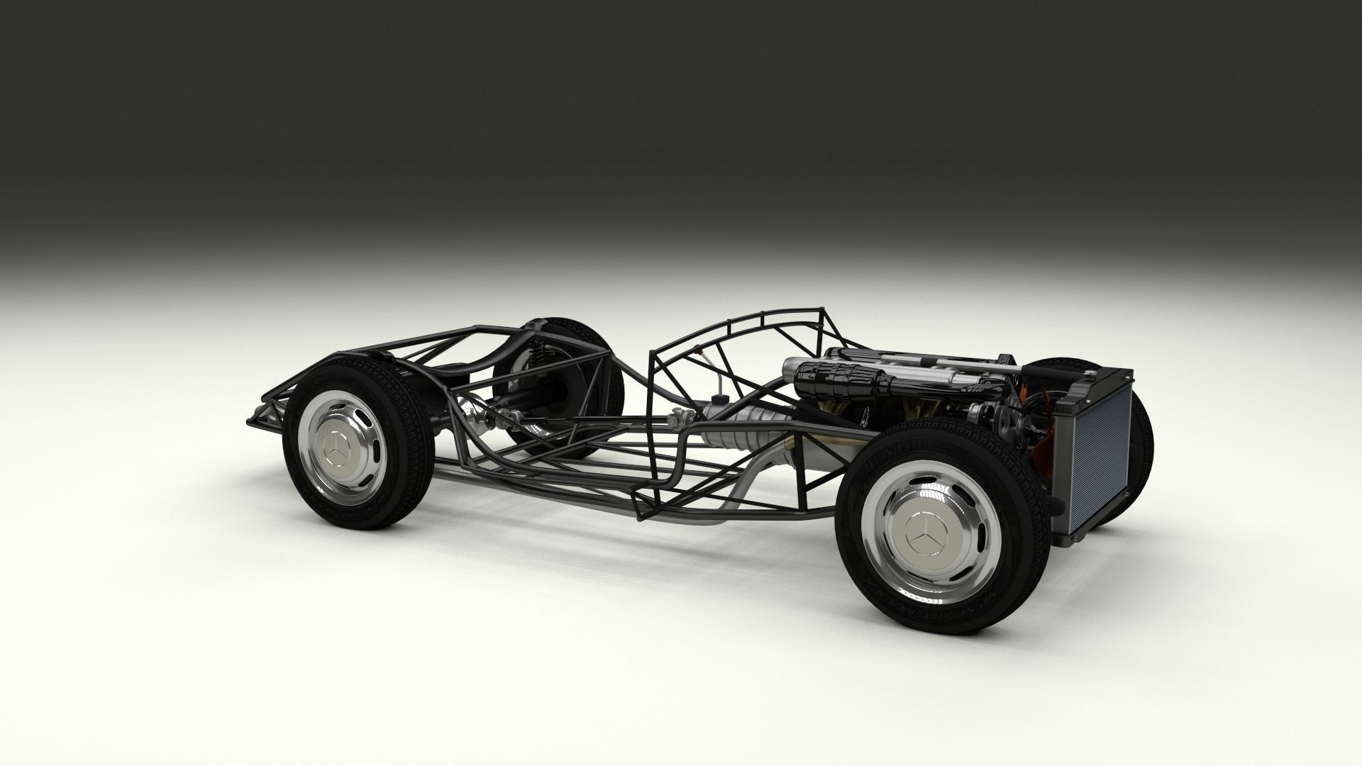 Mercedes 300SL Roadster Chassis 3D model_12