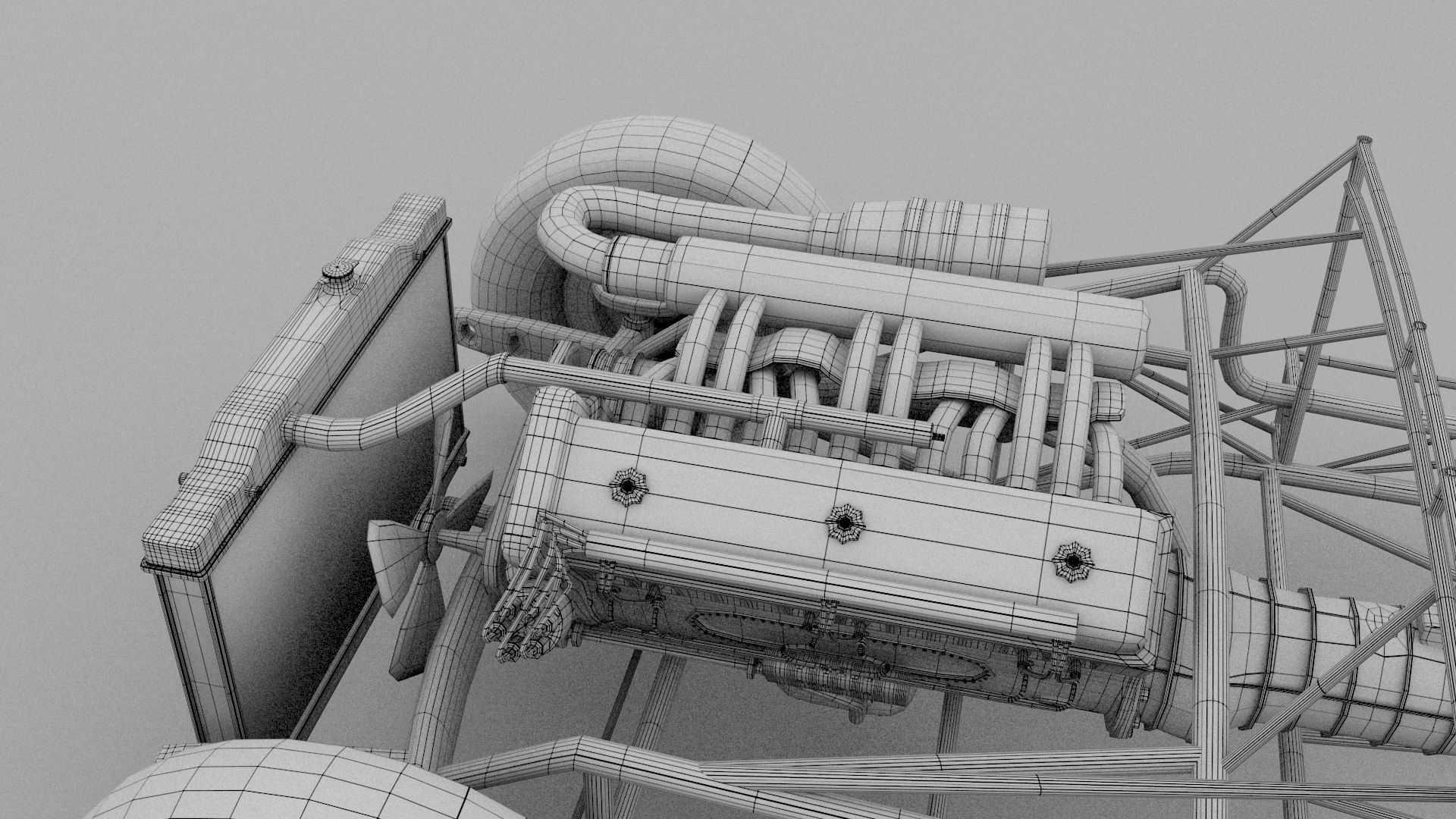 Mercedes 300SL Roadster Chassis 3D model_25