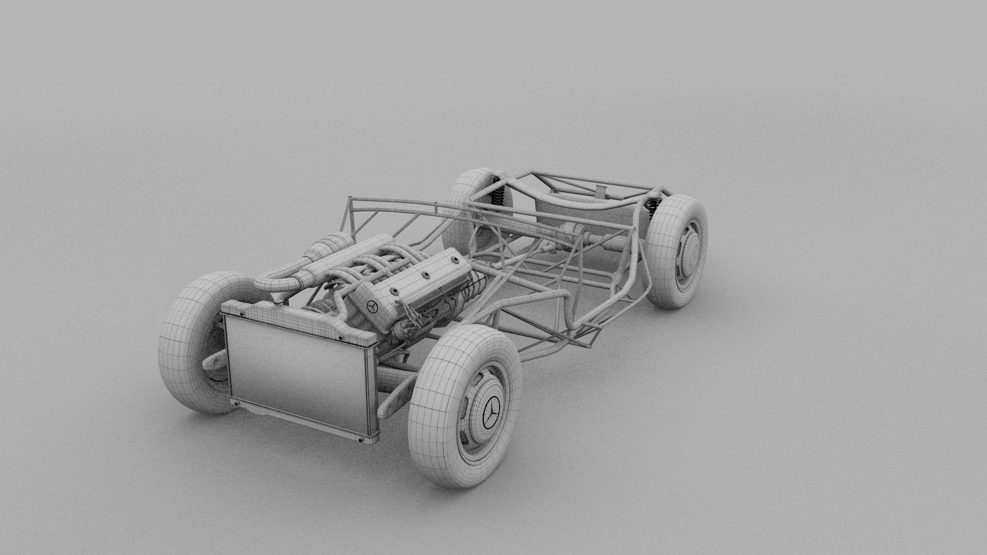 Mercedes 300SL Roadster Chassis 3D model_19