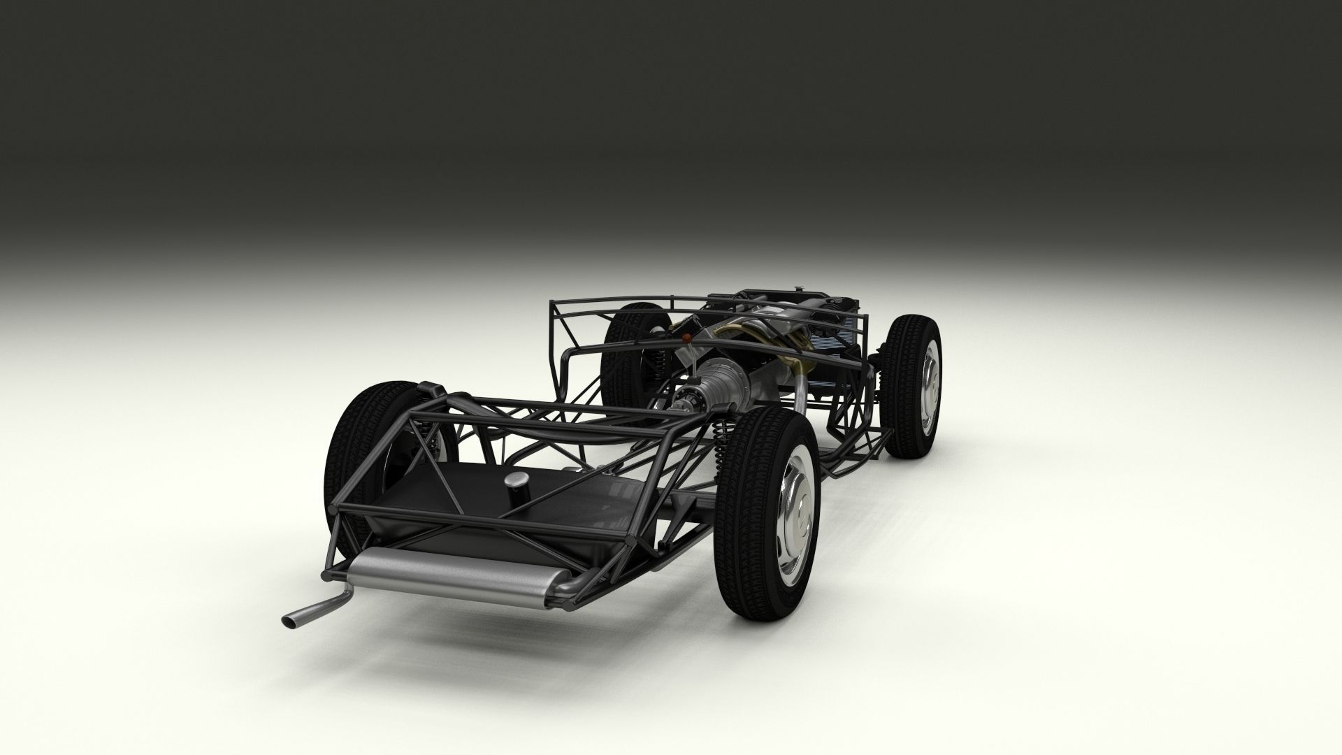 Mercedes 300SL Roadster Chassis 3D model_8