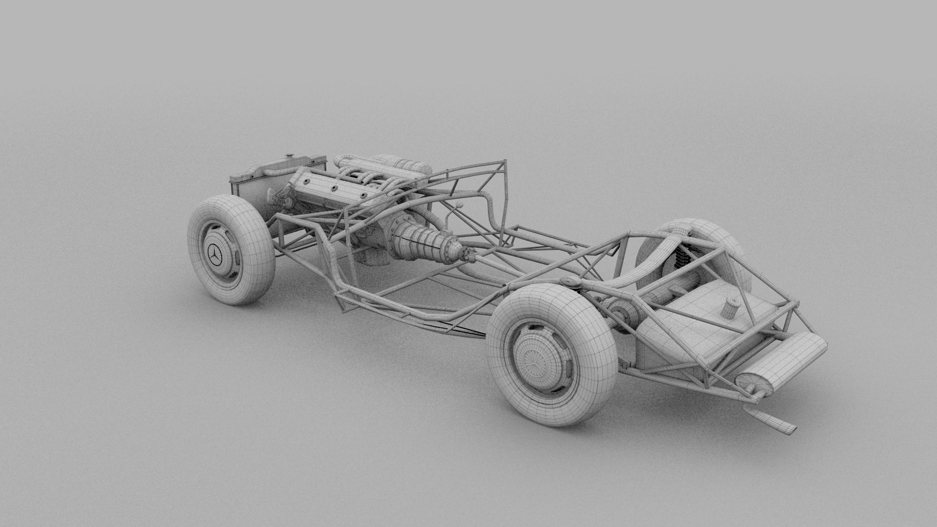 Mercedes 300SL Roadster Chassis 3D model_23