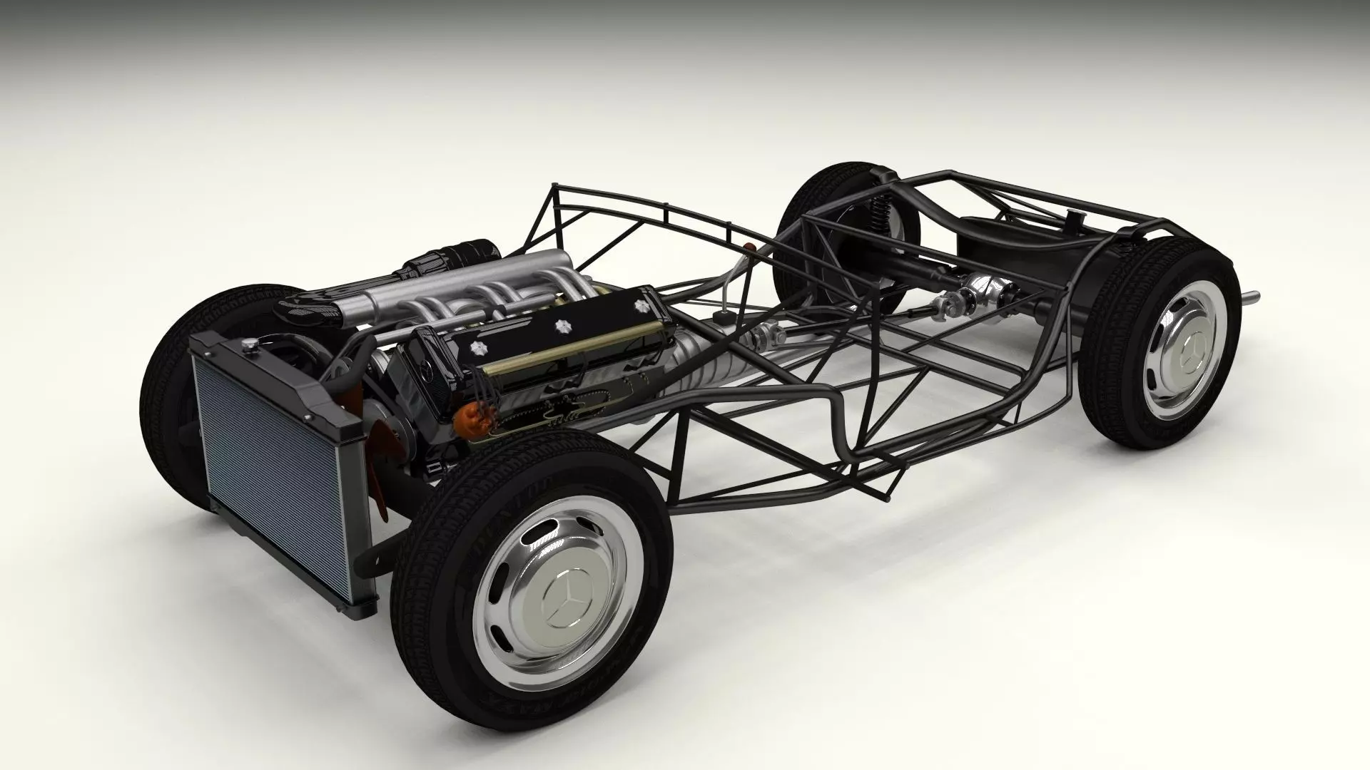 Mercedes 300SL Roadster Chassis 3D model_0