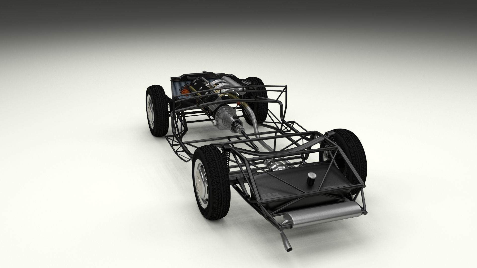 Mercedes 300SL Roadster Chassis 3D model_7