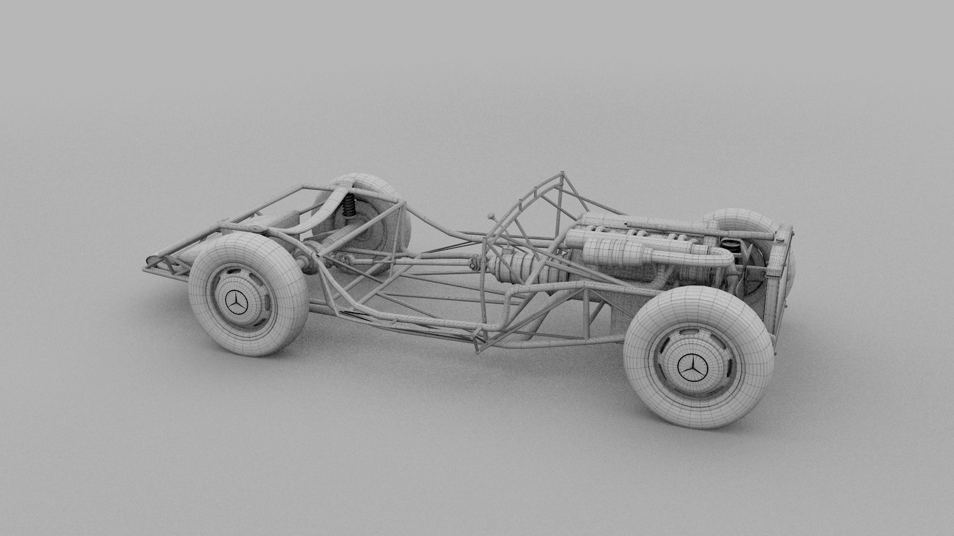 Mercedes 300SL Roadster Chassis 3D model_20