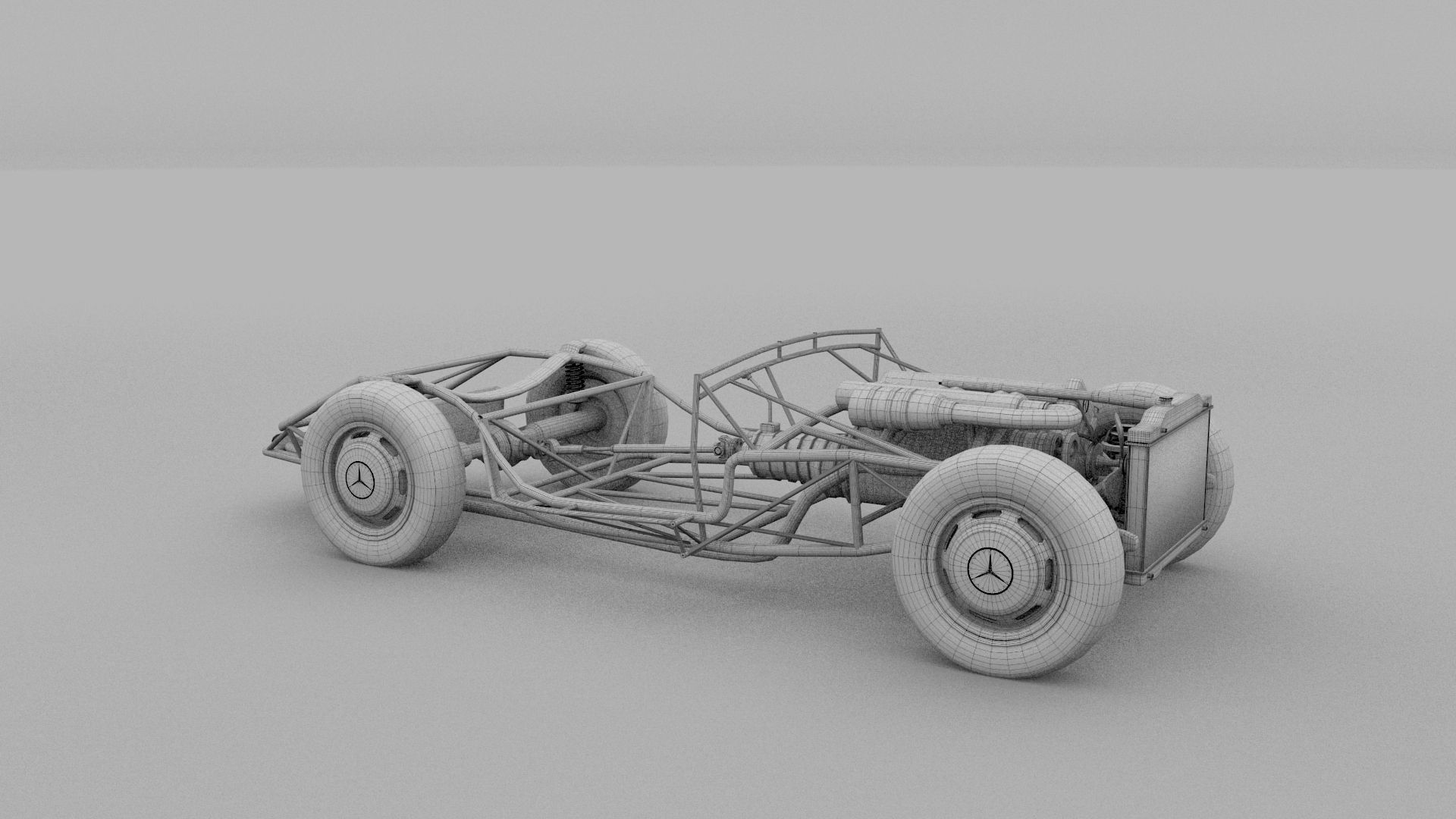 Mercedes 300SL Roadster Chassis 3D model_22