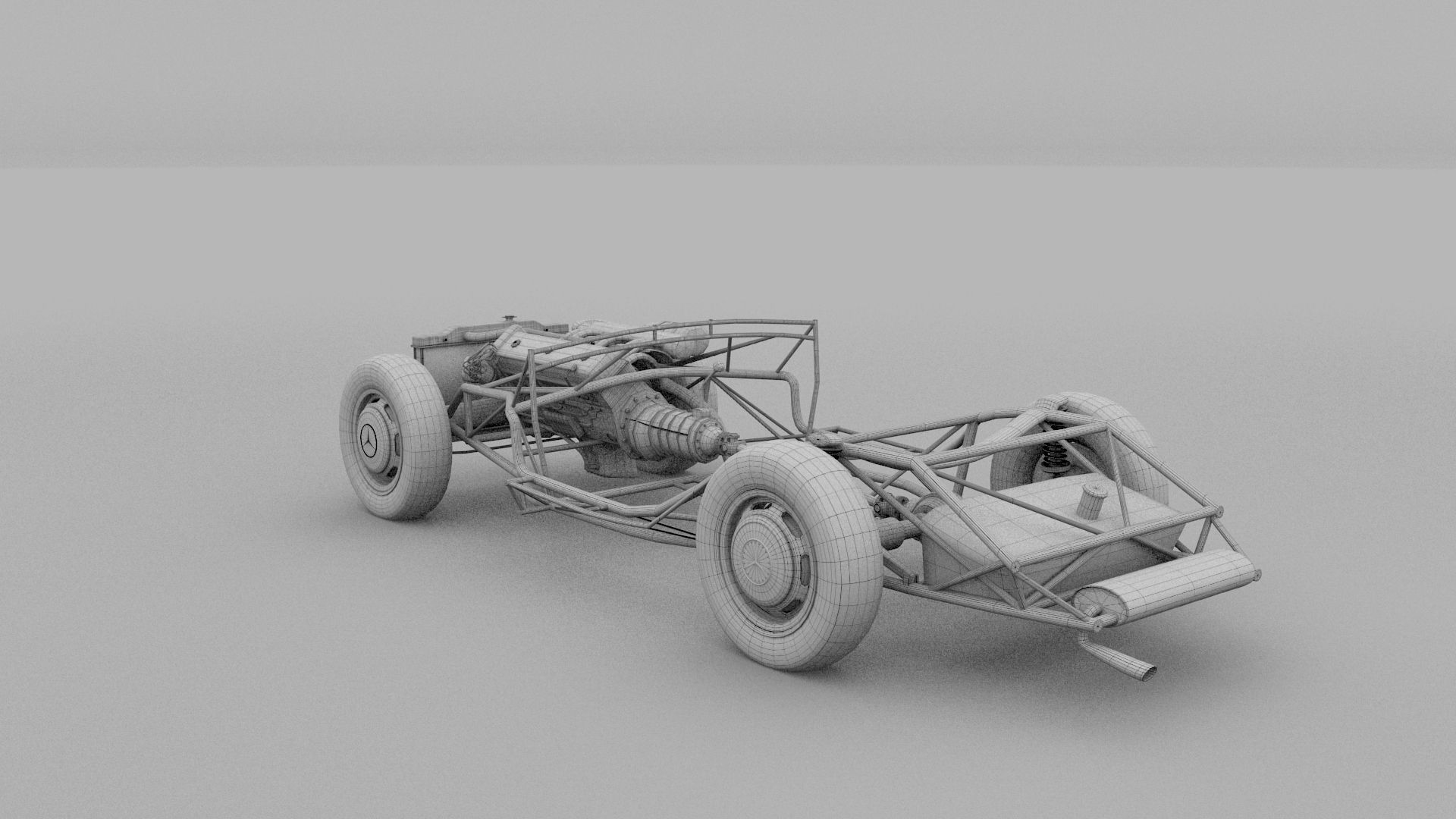 Mercedes 300SL Roadster Chassis 3D model_13