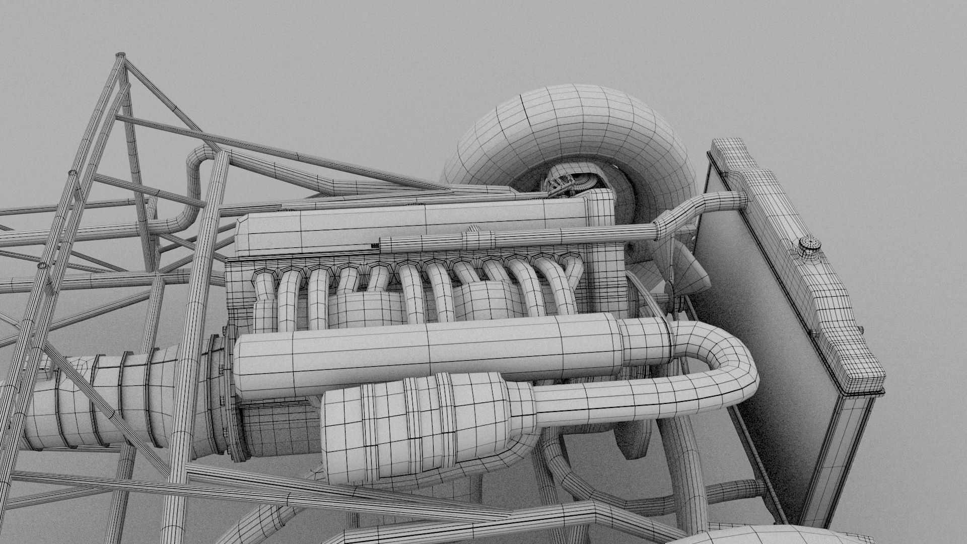 Mercedes 300SL Roadster Chassis 3D model_18