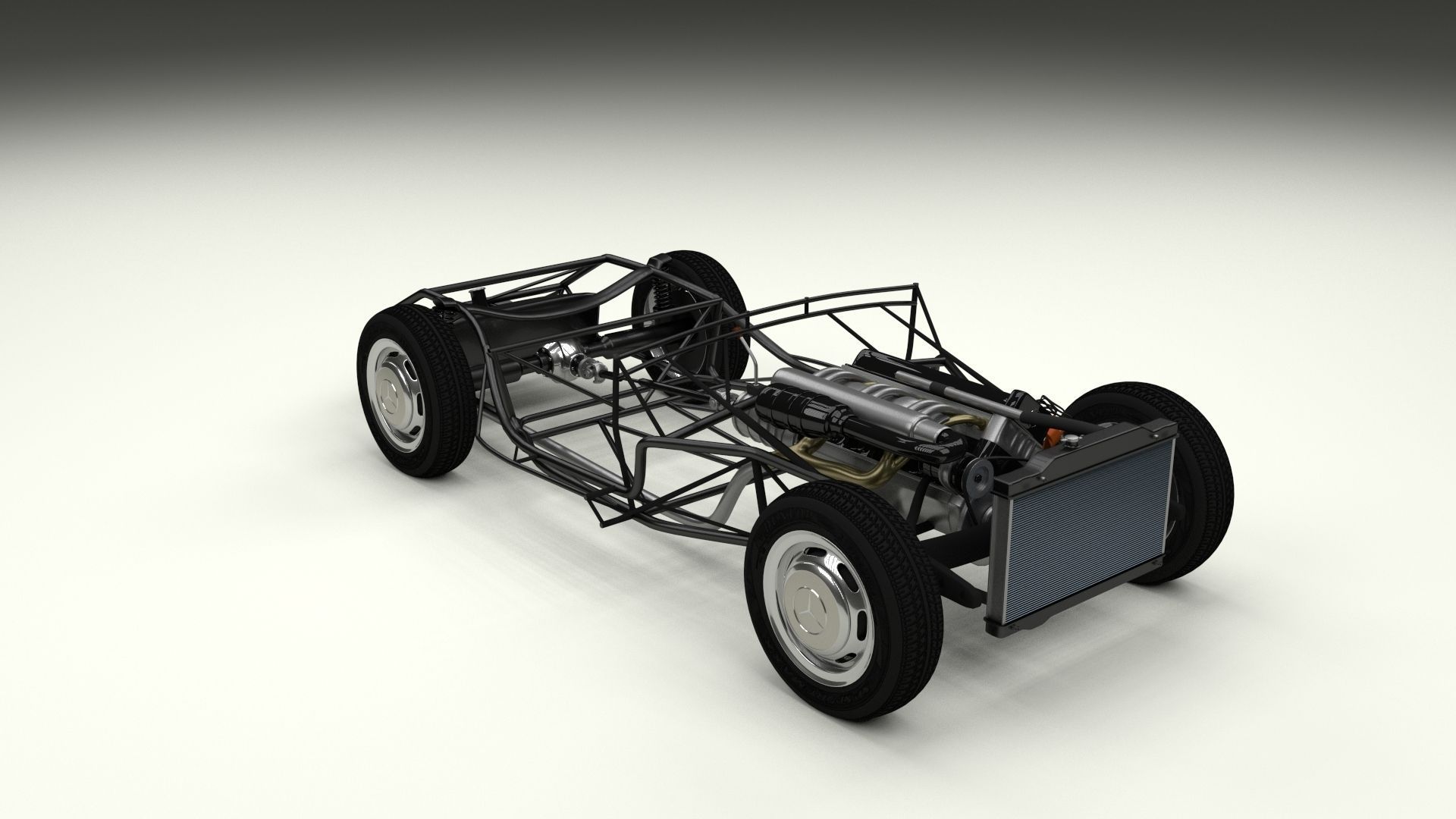 Mercedes 300SL Roadster Chassis 3D model_5