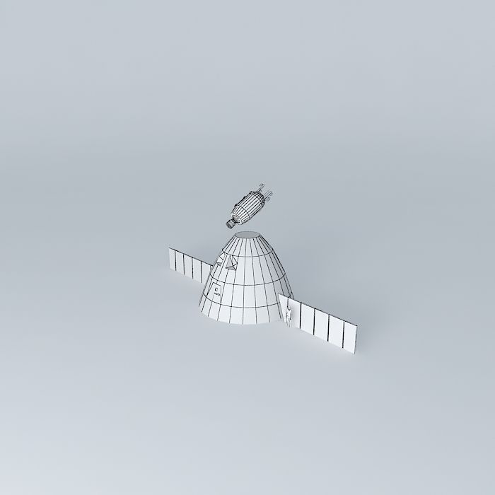 spacecraft with satellite Free 3D model_4