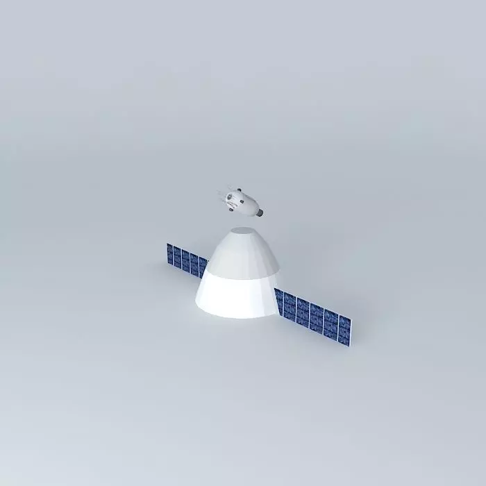 spacecraft with satellite Free 3D model_0