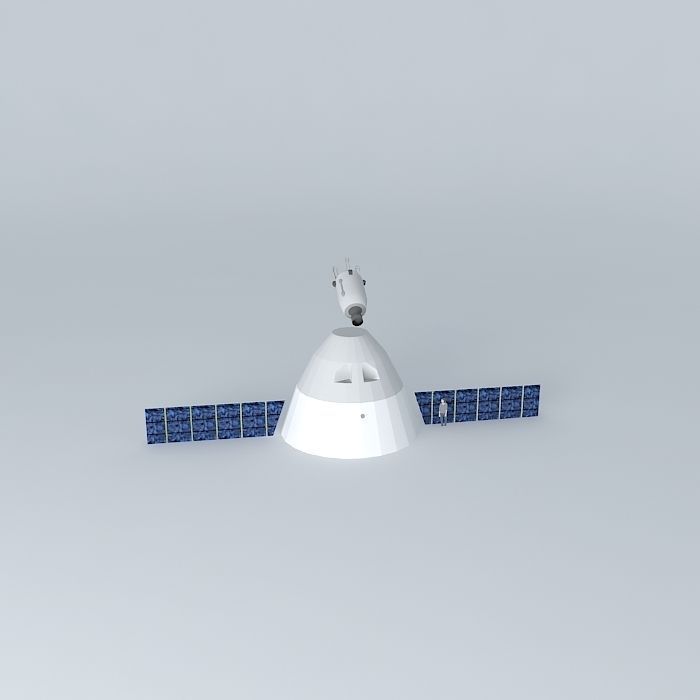 spacecraft with satellite Free 3D model_2