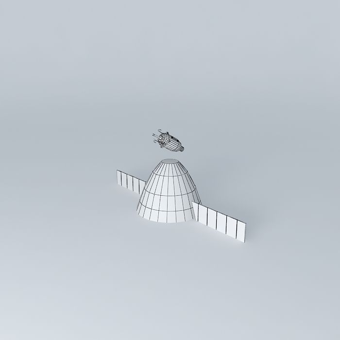 spacecraft with satellite Free 3D model_3