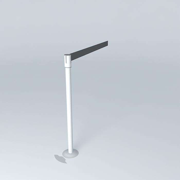 S pole with stripe Free 3D model_1