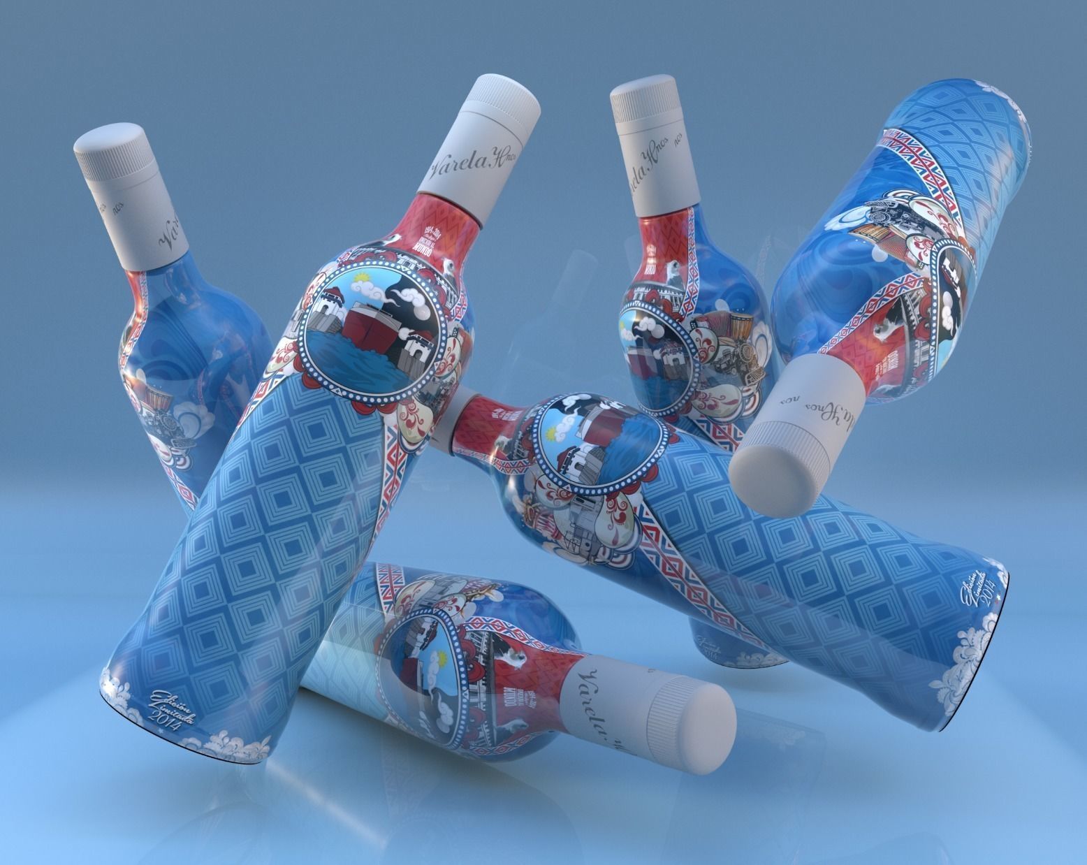 Botella Seco Herrerano Free 3D model