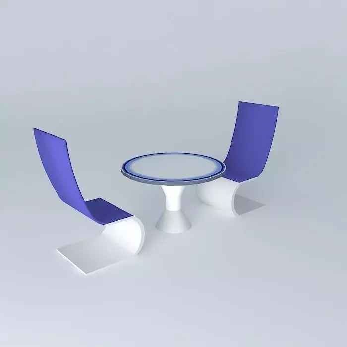 2 table two chairs and Free 3D model