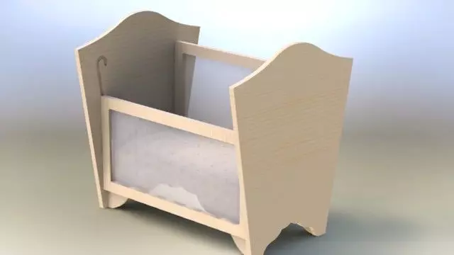 Wooden cot asm Free 3D model
