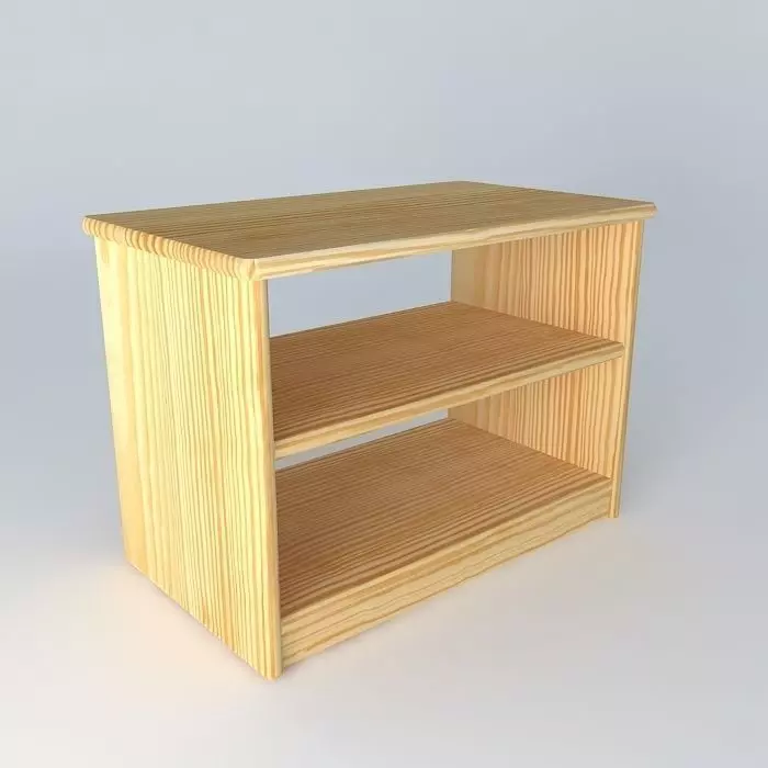 Pine TV Stand Free 3D model_0